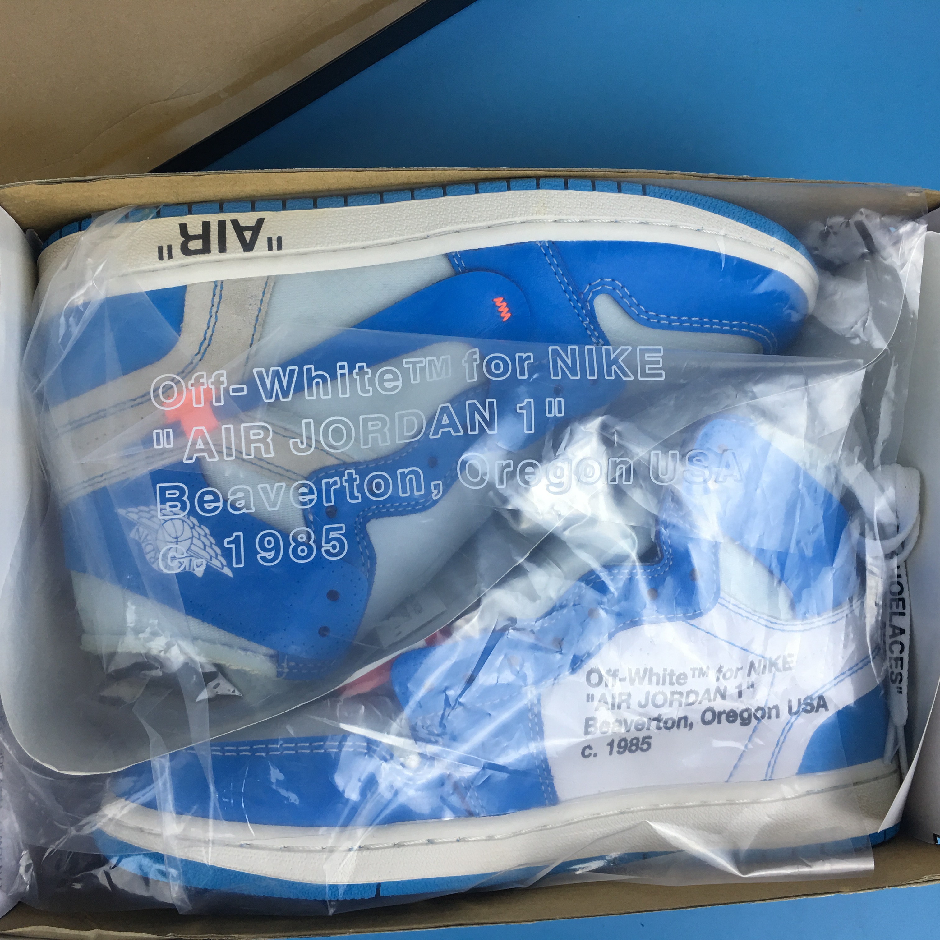 OFF-WHITE x Air Jordan 1 Powder Blue Shoes